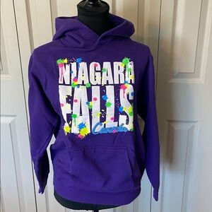 Niagara Falls Canada Purple Colorful Hoodie Sweatshirt Women's Size Small